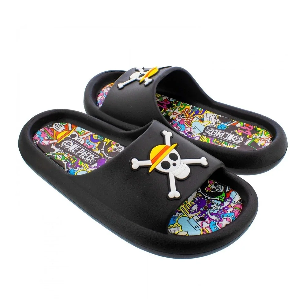 One Piece Slides Unisex Black Excellence Straw Hat Pirates Anime‎ Graphic